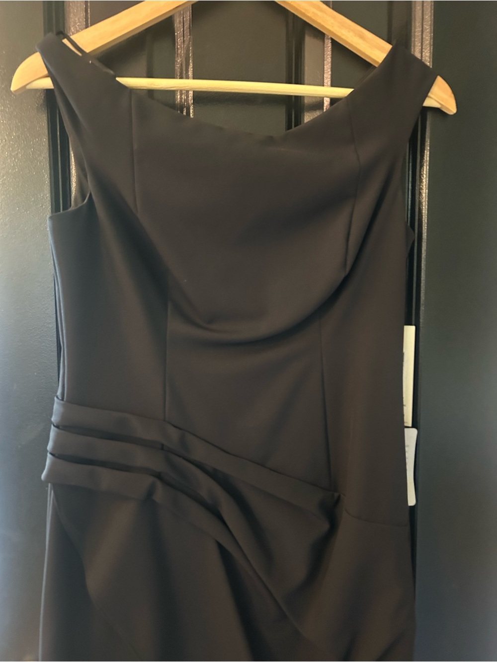 Eliza J Black Sleeveless Draped Midi Dress